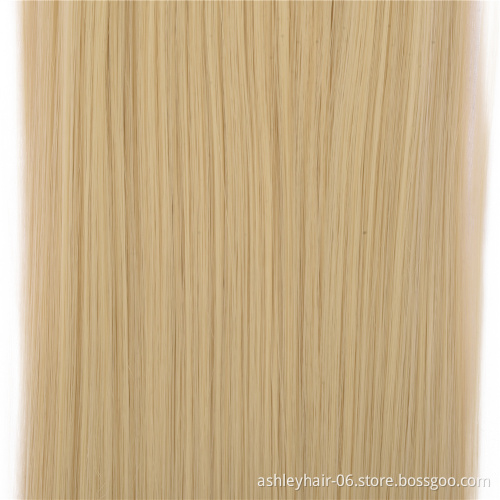 Factory wholesale synthetic 26" 66cm wrap around ponytail pony tails straight instant wrap extensions yaki ponytail hair